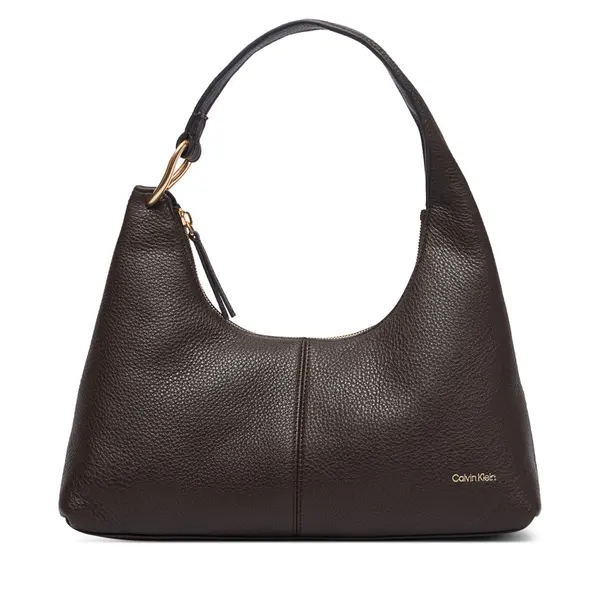 Calvin Klein Torbica Calvin Klein Slouchy Leather Shoulder Bag LV04F3657G Smeđa