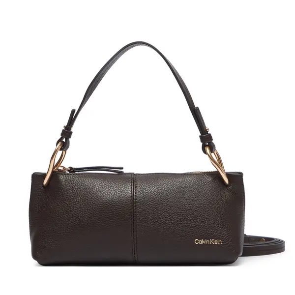 Calvin Klein Torbica Calvin Klein Slouchy Leather Small Conv Bag LV04F3659G Smeđa