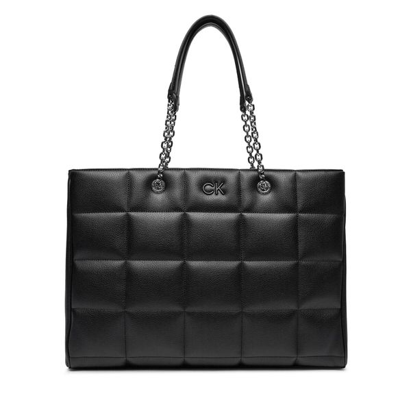 Calvin Klein Torbica Calvin Klein Square Quilt Chain Shopper K60K612019 Ck Black BEH