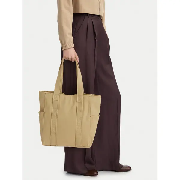 Calvin Klein Torbica Calvin Klein Webbing Strap Canvas Tote LV04F3463G Bež