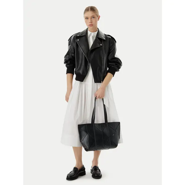 Calvin Klein Torbica Calvin Klein Woven Medium Carryall LV04F3548G Crna