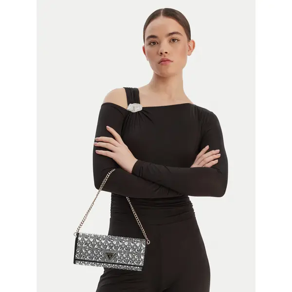 Guess Torbica Guess Elsie Mini HWSC96 50710 Srebrna