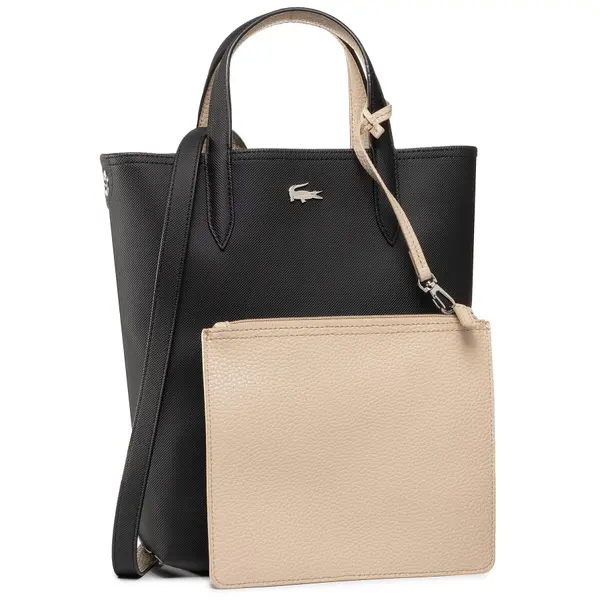 Lacoste Torbica Lacoste Vertical Shopping Bag NF2991AA Crna
