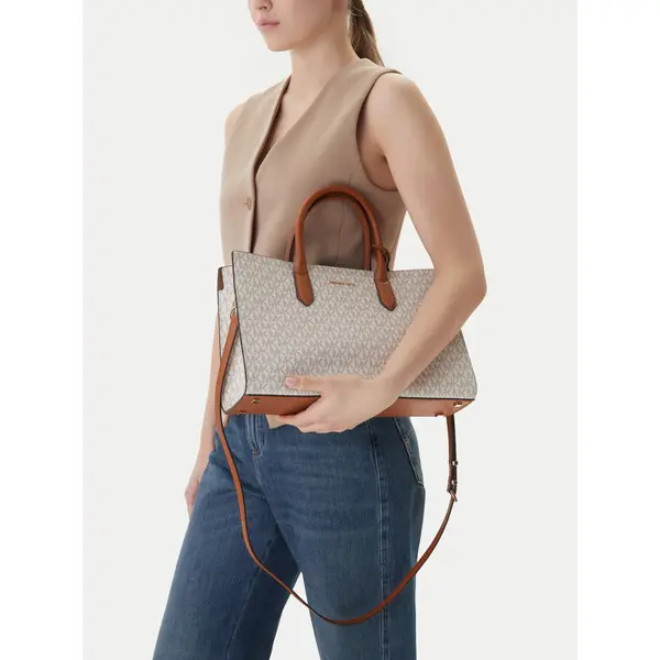 MICHAEL Michael Kors Torbica MICHAEL Michael Kors Scarlett Medium Signature Logo Satchel 30F4GETS2B Bež