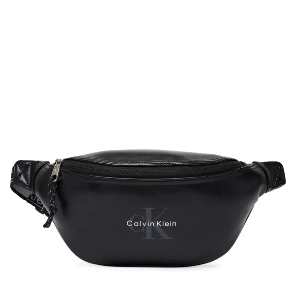 Calvin Klein Torbica oko struka﻿ Calvin Klein Bold Logo Webbing Waistbag LV04D3630G Crna