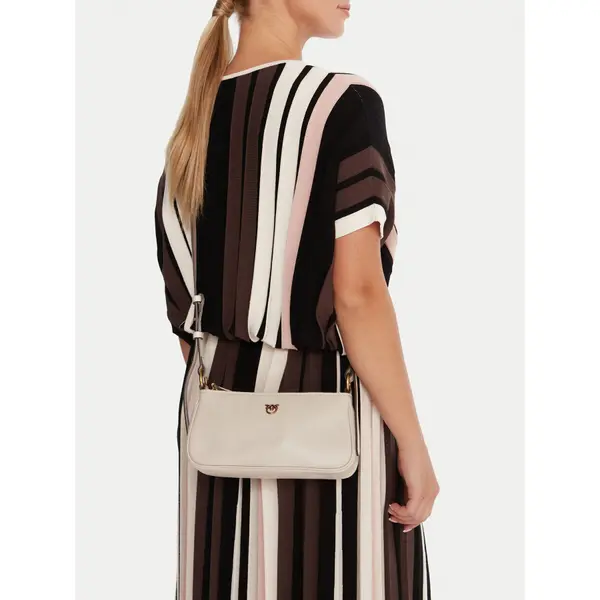 pinko Torbica PINKO Half Moon Baguette Mini AI 25-26 PLTT 105069 A0QO Écru