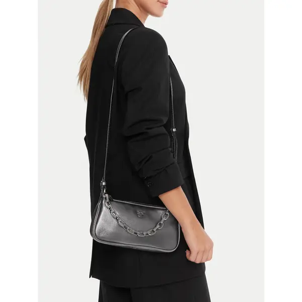 pinko Torbica PINKO Half Moon Baguette Mini AI 25-26 PLTT 105069 A2O9 Srebrna