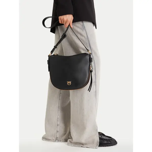 pinko Torbica PINKO Hobo Zip Around Mini Ai 25-26 PLTT 105332 A0QO Crna