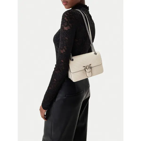 pinko Torbica PINKO Love One Light Mini Al 25-26 PLTT 106173 A2JC Écru