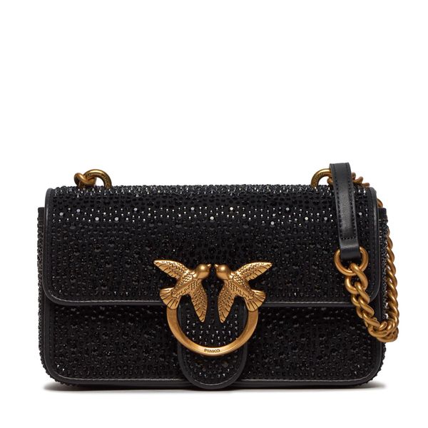 Pinko Torbica Pinko Love One Mini Cl Camoscio PE 24 PLTT 100059 A0EH Nero/Antique Gold Z99Q