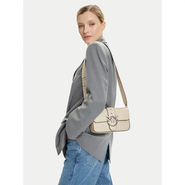 pinko Torbica PINKO Love One Mini Slouchy Fl Al 25-26 PLTT 104340 A2JU Écru