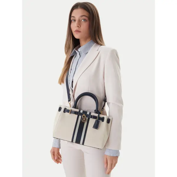 Tommy Hilfiger Torbica Tommy Hilfiger American Icon Mini Tote Canvas AW0AW18543 Šarena