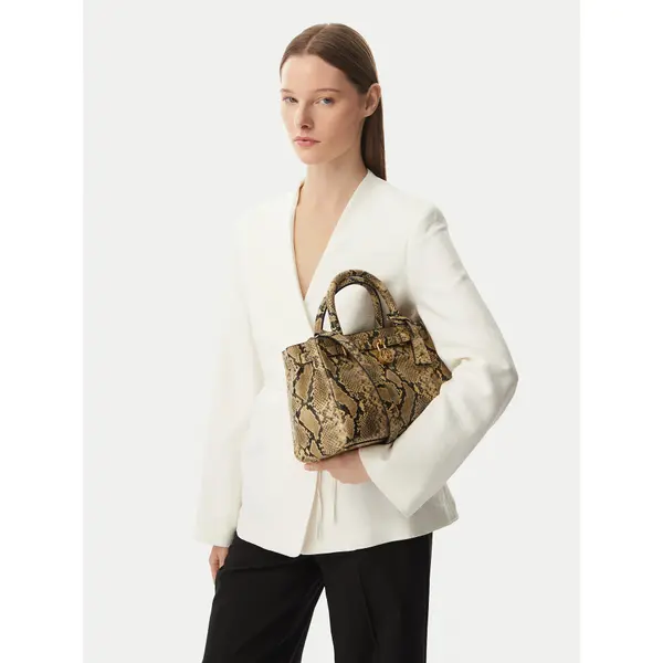Tommy Hilfiger Torbica Tommy Hilfiger American Icon Mini Tote Snake AW0AW18818 Smeđa
