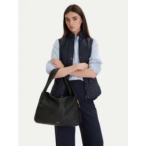 Tommy Hilfiger Torbica Tommy Hilfiger City Leather Hobo AW0AW18285 Crna