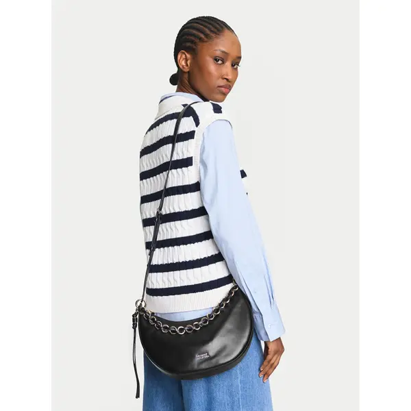 Tommy Hilfiger Torbica Tommy Hilfiger Moon Leather Crossover AW0AW17467 Crna