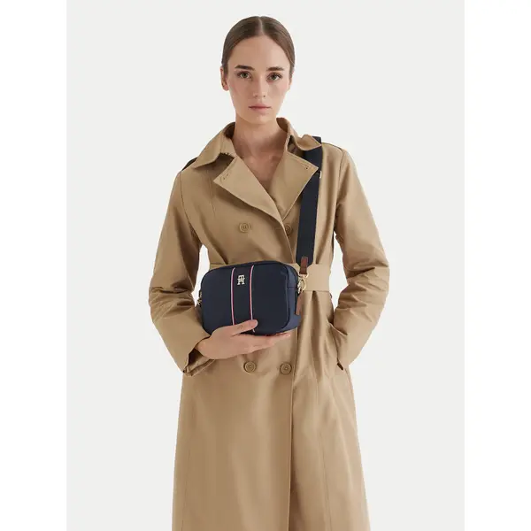 Tommy Hilfiger Torbica Tommy Hilfiger Popette Camera Bag Corp AW0AW17710 Tamnoplava