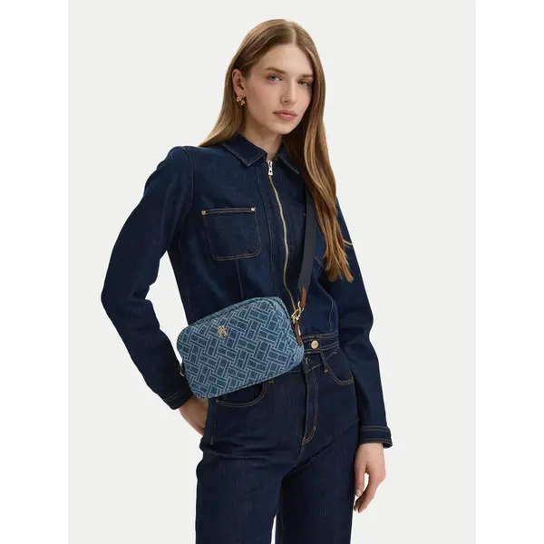Tommy Hilfiger Torbica Tommy Hilfiger Popette Camera Bag Denim Flag AW0AW18610 Plava