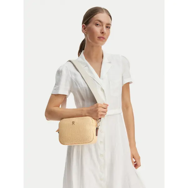 Tommy Hilfiger Torbica Tommy Hilfiger Popette Camera Bag Raffia AW0AW18525 Bež