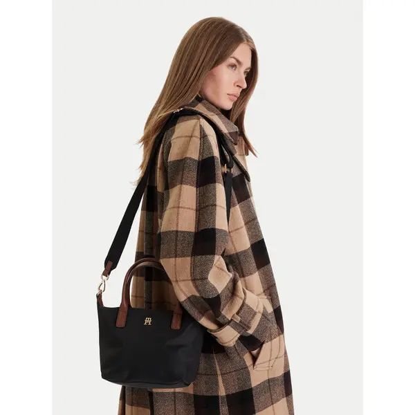 Tommy Hilfiger Torbica Tommy Hilfiger Popette Mini Tote AW0AW17709 Crna
