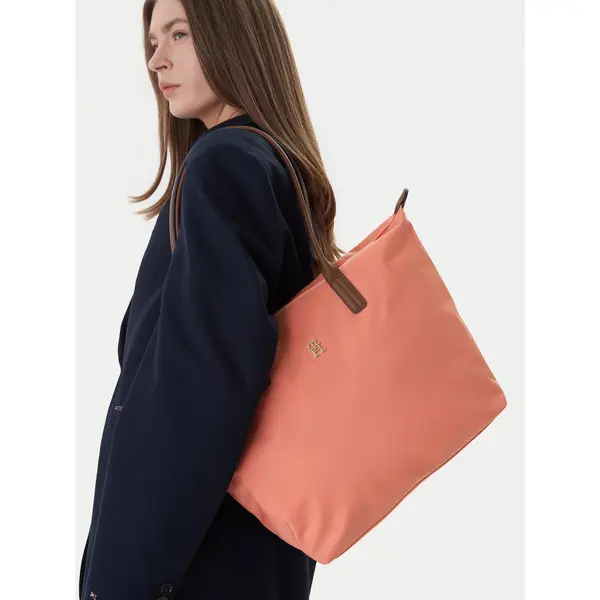 Tommy Hilfiger Torbica Tommy Hilfiger Popette Tote AW0AW17711 Koraljna