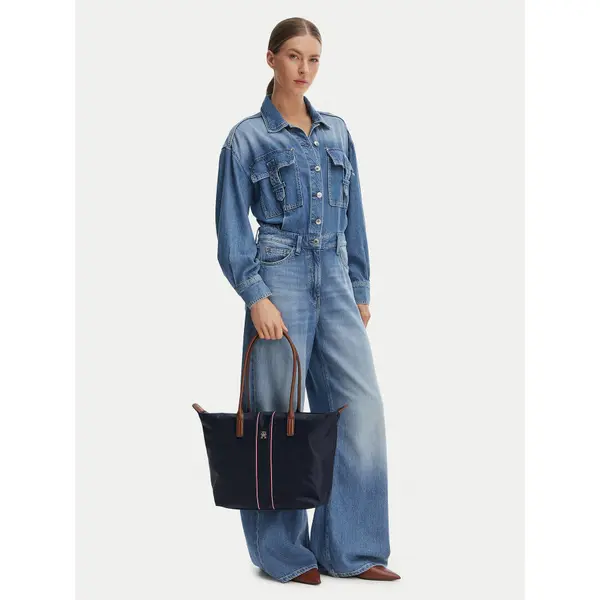 Tommy Hilfiger Torbica Tommy Hilfiger Popette Tote Corp AW0AW17706 Tamnoplava