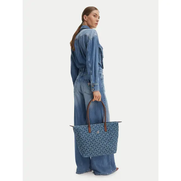Tommy Hilfiger Torbica Tommy Hilfiger Popette Tote Denim Flag AW0AW18613 Plava