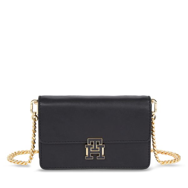 Tommy Hilfiger Torbica Tommy Hilfiger Pushlock Leather Small Crossover AW0AW15227 Black BDS
