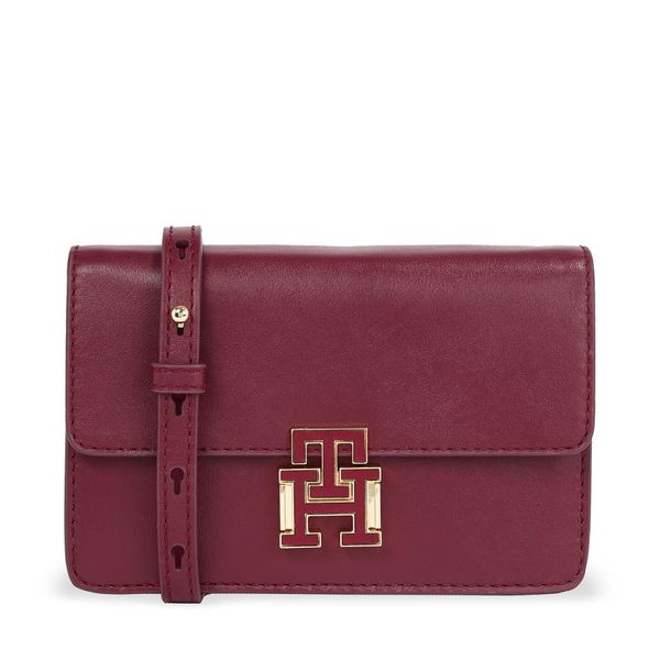 Tommy Hilfiger Torbica Tommy Hilfiger Pushlock Leather Small Crossover AW0AW15227 Rouge XJS