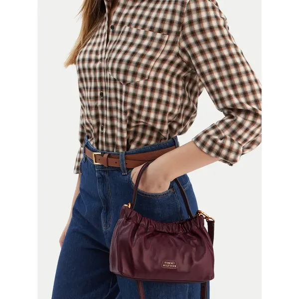 Tommy Hilfiger Torbica Tommy Hilfiger Soft Leather Mini Crossover AW0AW18306 Tamnocrvena