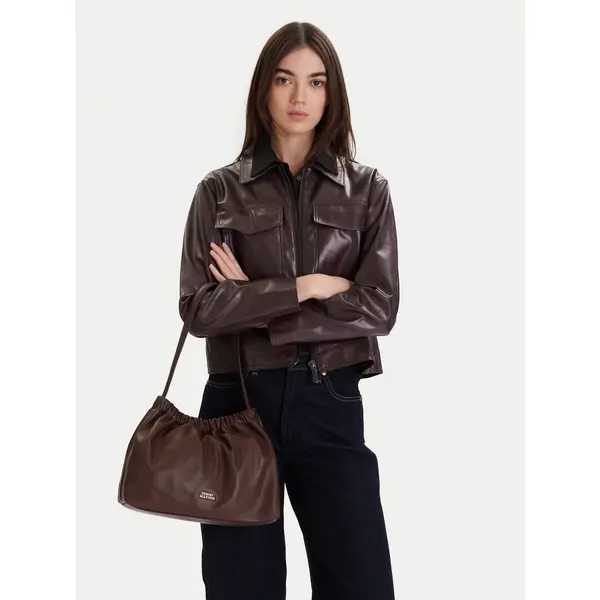 Tommy Hilfiger Torbica Tommy Hilfiger Soft Leather Shoulder Bag AW0AW18307 Tamnocrvena
