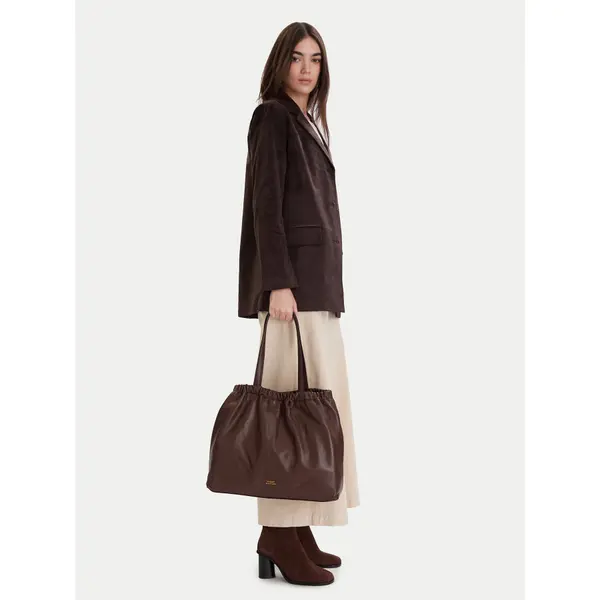 Tommy Hilfiger Torbica Tommy Hilfiger Soft Leather Tote AW0AW18308 Tamnocrvena