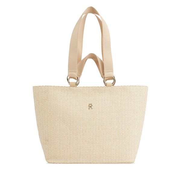 Tommy Hilfiger Torbica Tommy Hilfiger Th City Mono Tote AW0AW16154 Natural Raffia 0F5