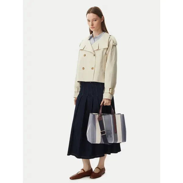 Tommy Hilfiger Torbica Tommy Hilfiger Th City Satchel Jacquard AW0AW18733 Plava