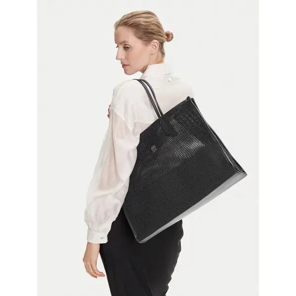 Tommy Hilfiger Torbica Tommy Hilfiger Th City Summer Tote Woven AW0AW17640 Crna