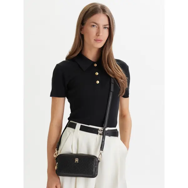 Tommy Hilfiger Torbica Tommy Hilfiger Th Daily Camera Bag Mono AW0AW18414 Crna