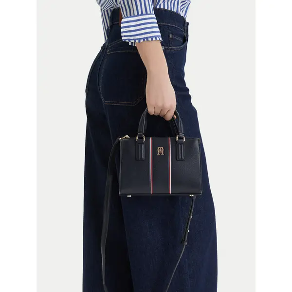 Tommy Hilfiger Torbica Tommy Hilfiger Th Daily Mini Tote Corp AW0AW18642 Tamnoplava