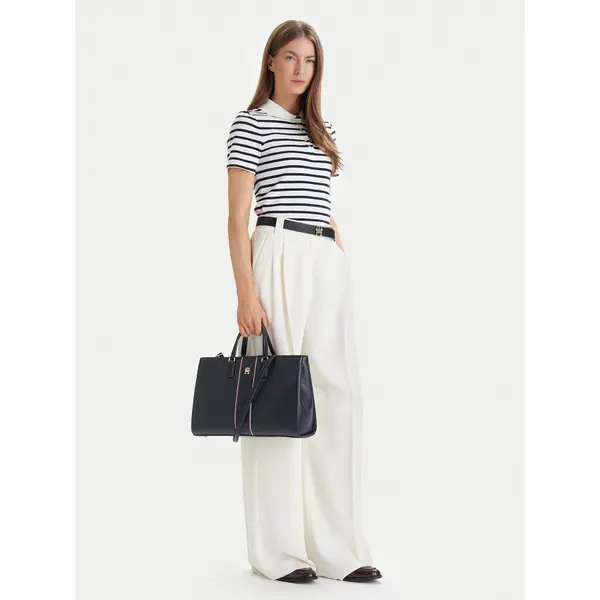 Tommy Hilfiger Torbica Tommy Hilfiger Th Daily Satchel Corp AW0AW18644 Tamnoplava