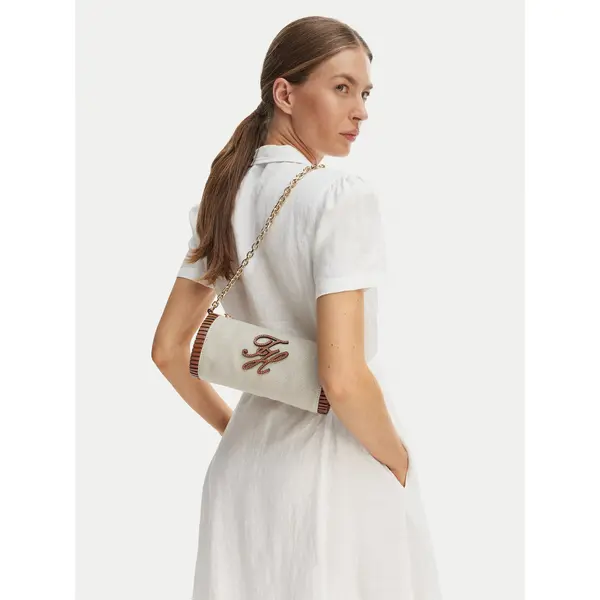 Tommy Hilfiger Torbica Tommy Hilfiger Th Elev Summ Chain Bag Canvas AW0AW18635 Bež