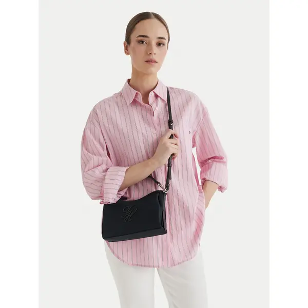 Tommy Hilfiger Torbica Tommy Hilfiger Th Elevated Nylon Mini Crossover AW0AW18623 Crna