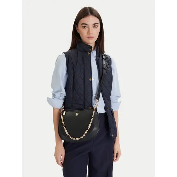 Tommy Hilfiger Torbica Tommy Hilfiger Th Glam Conv Med Crossover AW0AW18143 Crna
