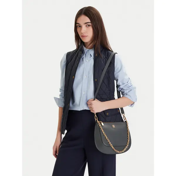 Tommy Hilfiger Torbica Tommy Hilfiger Th Glam Conv Med Crossover AW0AW18143 Siva