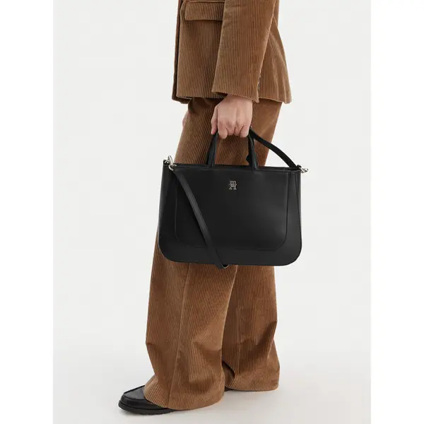 Tommy Hilfiger Torbica Tommy Hilfiger Th Glam Satchel AW0AW18145 Crna