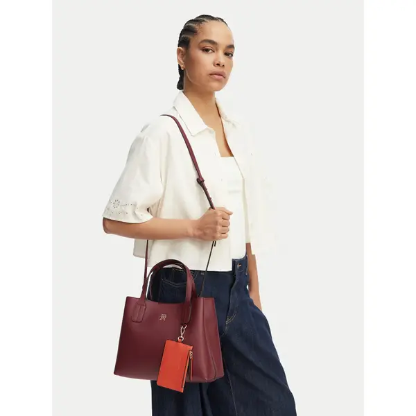 Tommy Hilfiger Torbica Tommy Hilfiger Th Icon Mini Satchel AW0AW18722 Smeđa