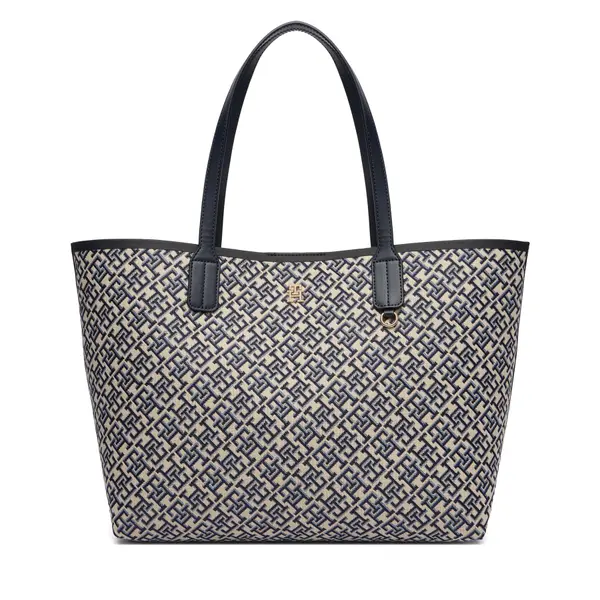Tommy Hilfiger Torbica Tommy Hilfiger Th Icon Tote Jacquard AW0AW18889 Plava
