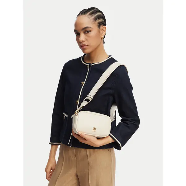 Tommy Hilfiger Torbica Tommy Hilfiger Th Logotape Camera Bag AW0AW18741 Bijela