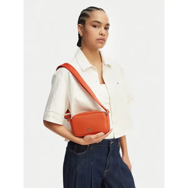 Tommy Hilfiger Torbica Tommy Hilfiger Th Logotape Camera Bag AW0AW18741 Narančasta