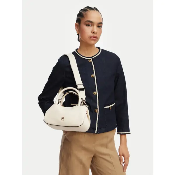 Tommy Hilfiger Torbica Tommy Hilfiger Th Logotape Mini Satchel AW0AW18743 Bijela