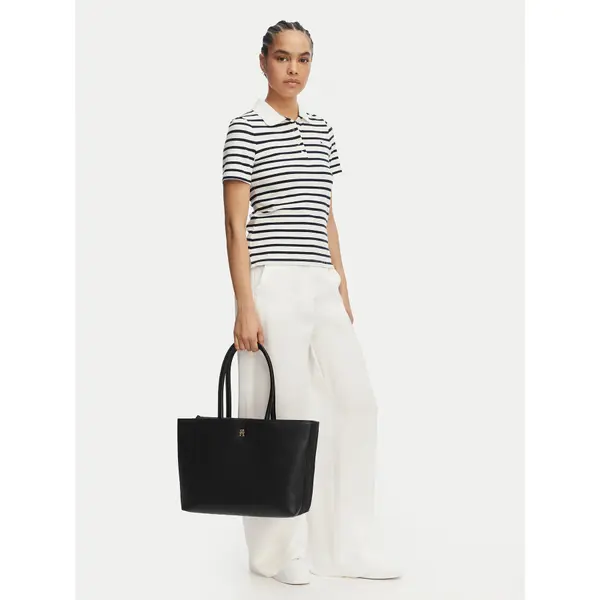 Tommy Hilfiger Torbica Tommy Hilfiger Th Logotape Tote AW0AW18742 Crna