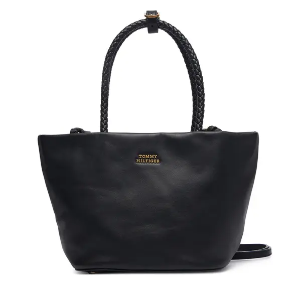 Tommy Hilfiger Torbica Tommy Hilfiger Th Marina Bucket Leather AW0AW18739 Crna