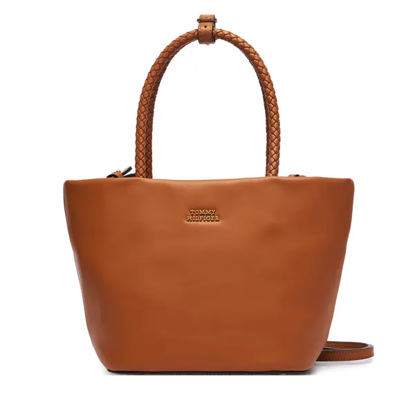 Tommy Hilfiger Torbica Tommy Hilfiger Th Marina Bucket Leather AW0AW18739 Smeđa